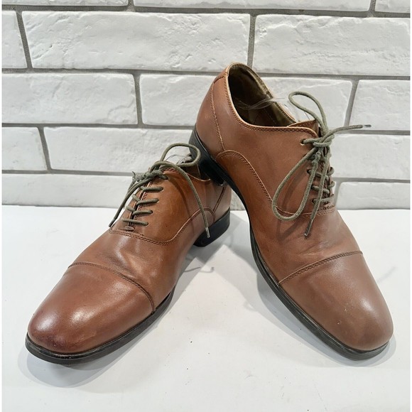 Calvin Klein Carlton Cap Toe‎ Oxford Shoes With Box - Men's Size 10.5M - Brown - Picture 1 of 10